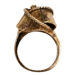 Vermeil Sterling Knot Ring with CZ Center